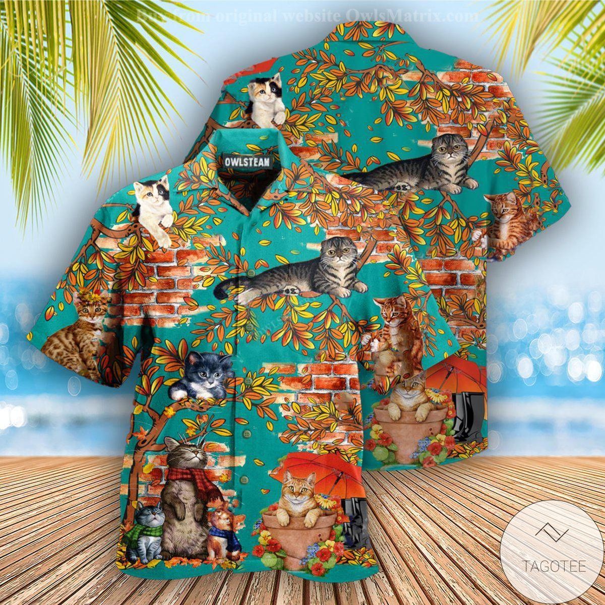 Cat In The Windy Day Hawaiian Shirt Cat In The Windy Day Hawaiian Shirt