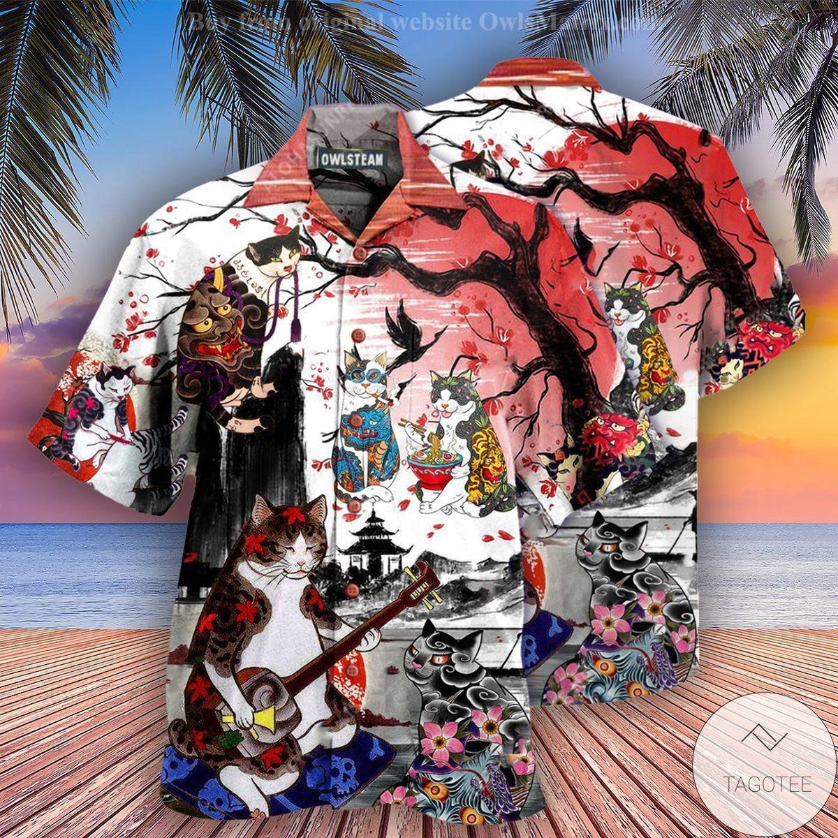 Cat Japanese Art Hawaiian Shirt Cat Japanese Art Hawaiian Shirt