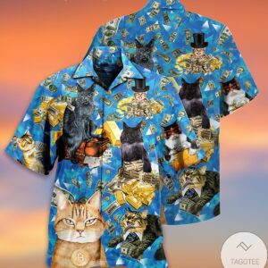 Cat Loves Money Hawaiian Shirt