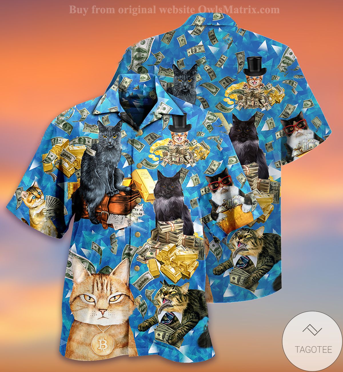 Cat Loves Money Hawaiian Shirt Cat Loves Money Hawaiian Shirt
