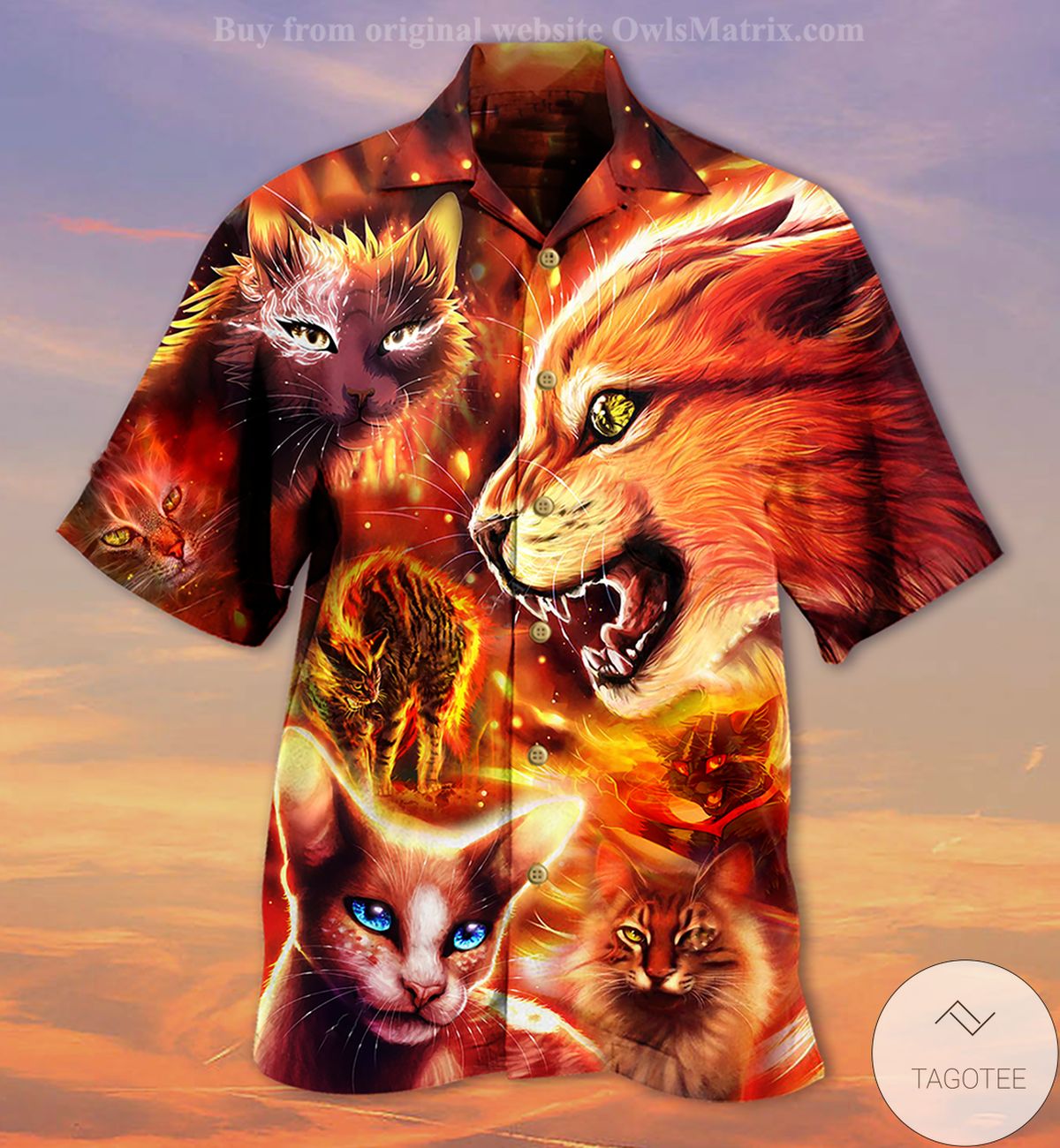 Cat Playing With Fire Hawaiian Shirt Cat Playing With Fire Hawaiian Shirt