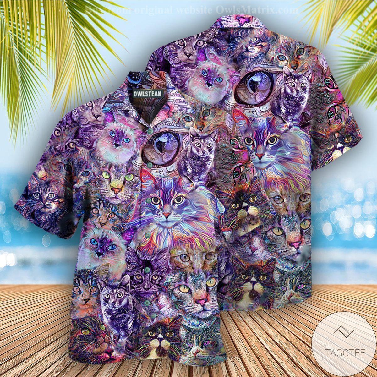 Cat Psychedelic Hawaiian Shirt Cat Psychedelic Hawaiian Shirt