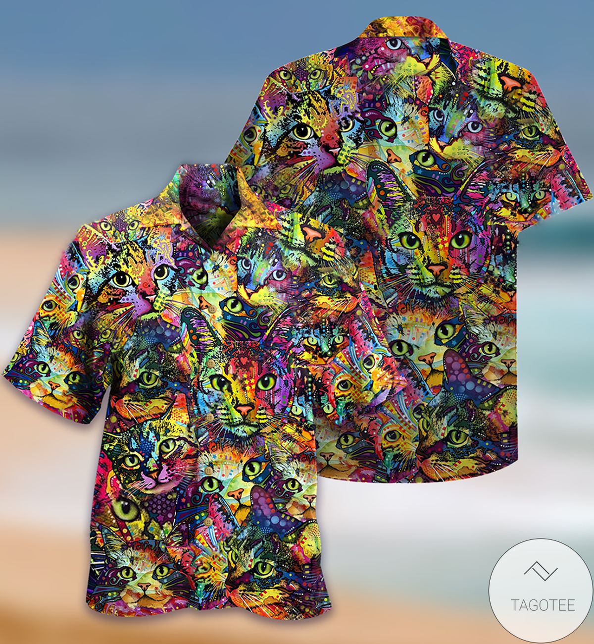 Cat Smile Colorful Hawaiian Shirt Cat Smile Colorful Hawaiian Shirt
