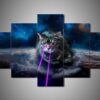 Cat - Animal 5 Panel Canvas Art Wall Decor