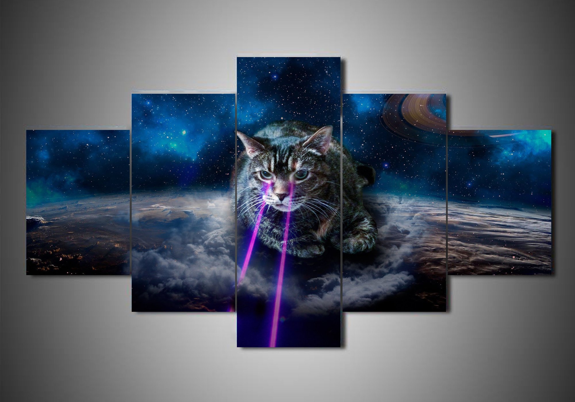 Cat - Animal 5 Panel Canvas Art Wall Decor Cat - Animal 5 Panel Canvas Art Wall Decor
