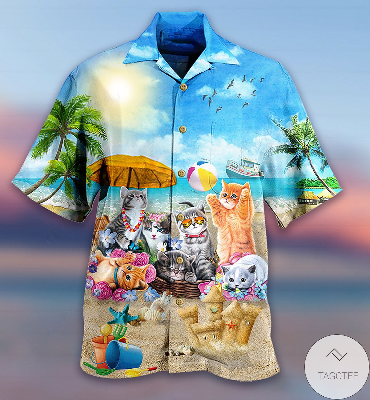 Cats Love Beach Sunshine Hawaiian Shirt Cats Love Beach Sunshine Hawaiian Shirt