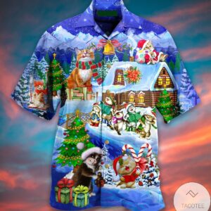 Cats Love Christmas And Santa Hawaiian Shirt