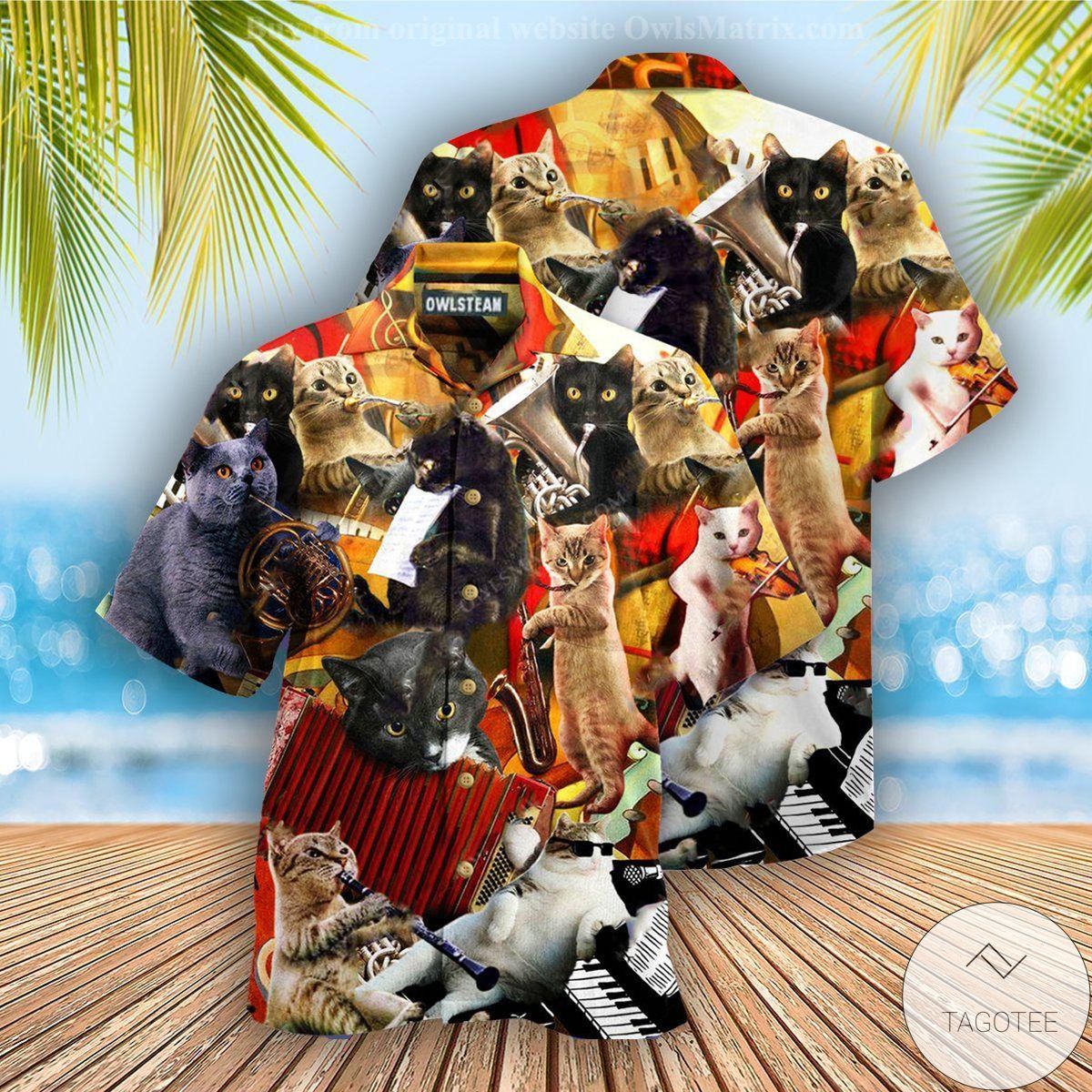 Cats Play Musical Instruments Hawaiian Shirt Cats Play Musical Instruments Hawaiian Shirt