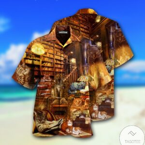 Cats Read Books Hawaiian Shirt