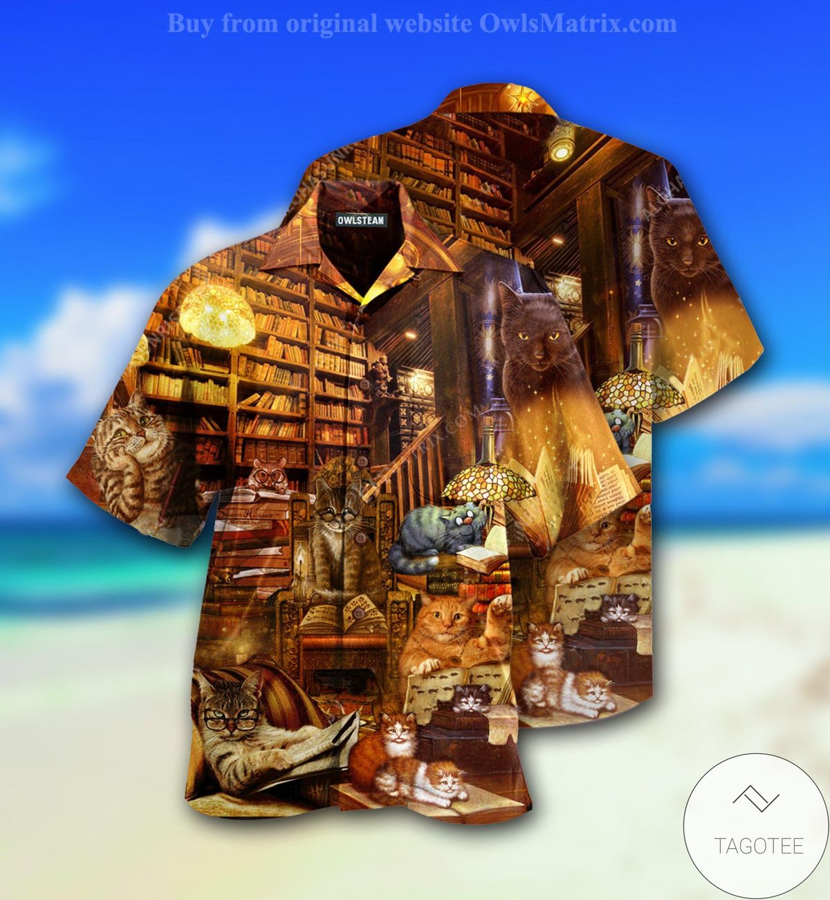 Cats Read Books Hawaiian Shirt Cats Read Books Hawaiian Shirt