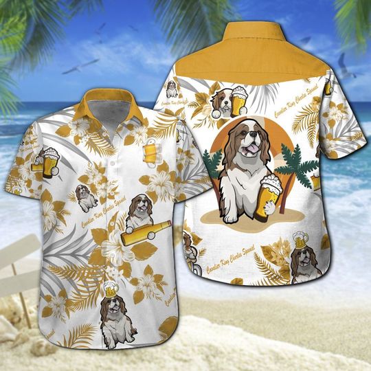 Cavalier King Charles Spaniel Beer Hawaiian Shirt Summer Button Up Cavalier King Charles Spaniel Beer Hawaiian Shirt Summer Button Up