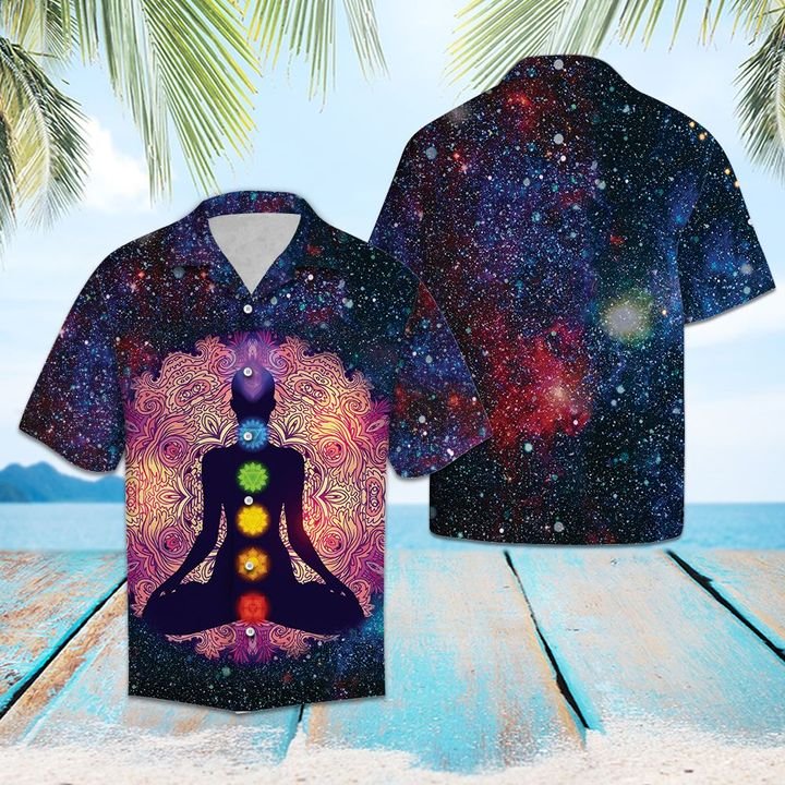 Chakra Mandala Yoga Hawaiian Shirt Summer Button Up Chakra Mandala Yoga Hawaiian Shirt Summer Button Up