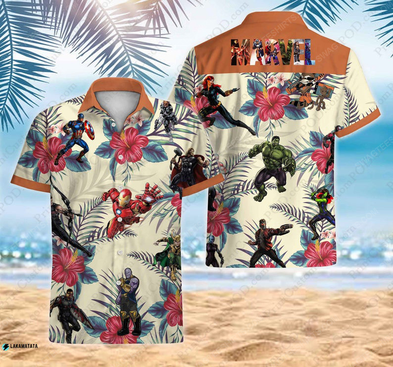 Characters Avengers Disney Marvel Superhero Movie Hawaiian Shirt Characters Avengers Disney Marvel Superhero Movie Hawaiian Shirt