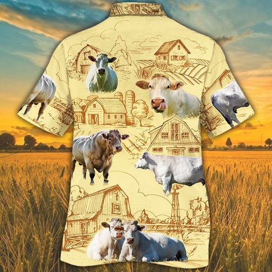 Charolais Cattle Farm Hawaiian Shirt Charolais Cattle Farm Hawaiian Shirt