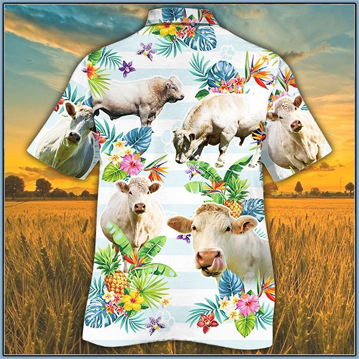 Charolais Tropical Flower Hawaiian Shirt Charolais Tropical Flower Hawaiian Shirt