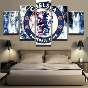 Chelsea Football Club Logo Team - Sport 5 Panel Canvas Art Wall Decor