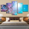 Cherry Blossoms Under A Blue Sky - Nature 5 Panel Canvas Art Wall Decor