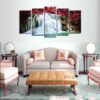 Cherry Falls - Nature 5 Panel Canvas Art Wall Decor