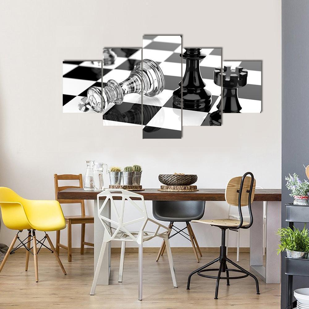 Chess Board 1 - Gaming 5 Panel Canvas Art Wall Decor Chess Board 1 - Gaming 5 Panel Canvas Art Wall Decor