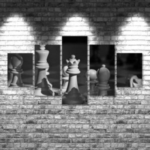 Chess - Gaming 5 Panel Canvas Art Wall Decor