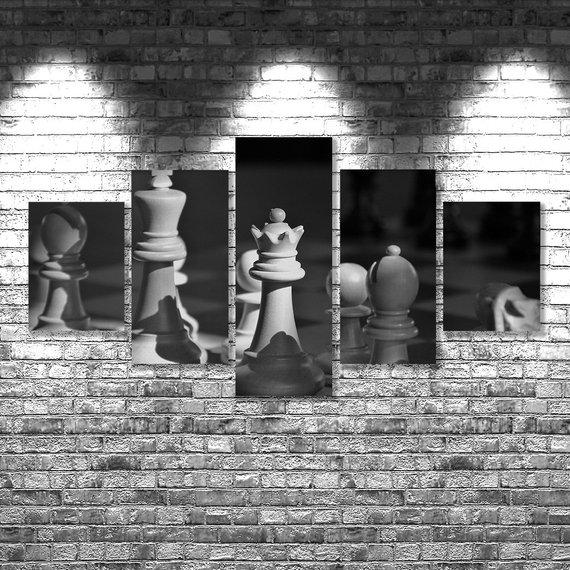Chess - Gaming 5 Panel Canvas Art Wall Decor Chess - Gaming 5 Panel Canvas Art Wall Decor