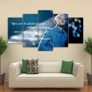 Chester Bennington Quote Linkin Park - Abstract 5 Panel Canvas Art Wall Decor