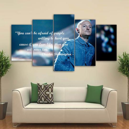 Chester Bennington Quote Linkin Park - Abstract 5 Panel Canvas Art Wall Decor Chester Bennington Quote Linkin Park - Abstract 5 Panel Canvas Art Wall Decor