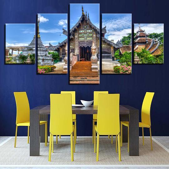 Chiang Mai Temple Thailand - Religion 5 Panel Canvas Art Wall Decor Chiang Mai Temple Thailand - Religion 5 Panel Canvas Art Wall Decor