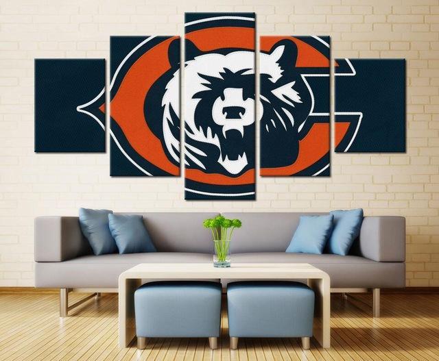 Chicago Bears 4 - Sport 5 Panel Canvas Art Wall Decor Chicago Bears 4 - Sport 5 Panel Canvas Art Wall Decor