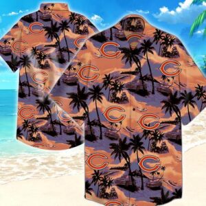 Chicago Bears Coconut Tree Hawaiian Shirt Summer Button Up
