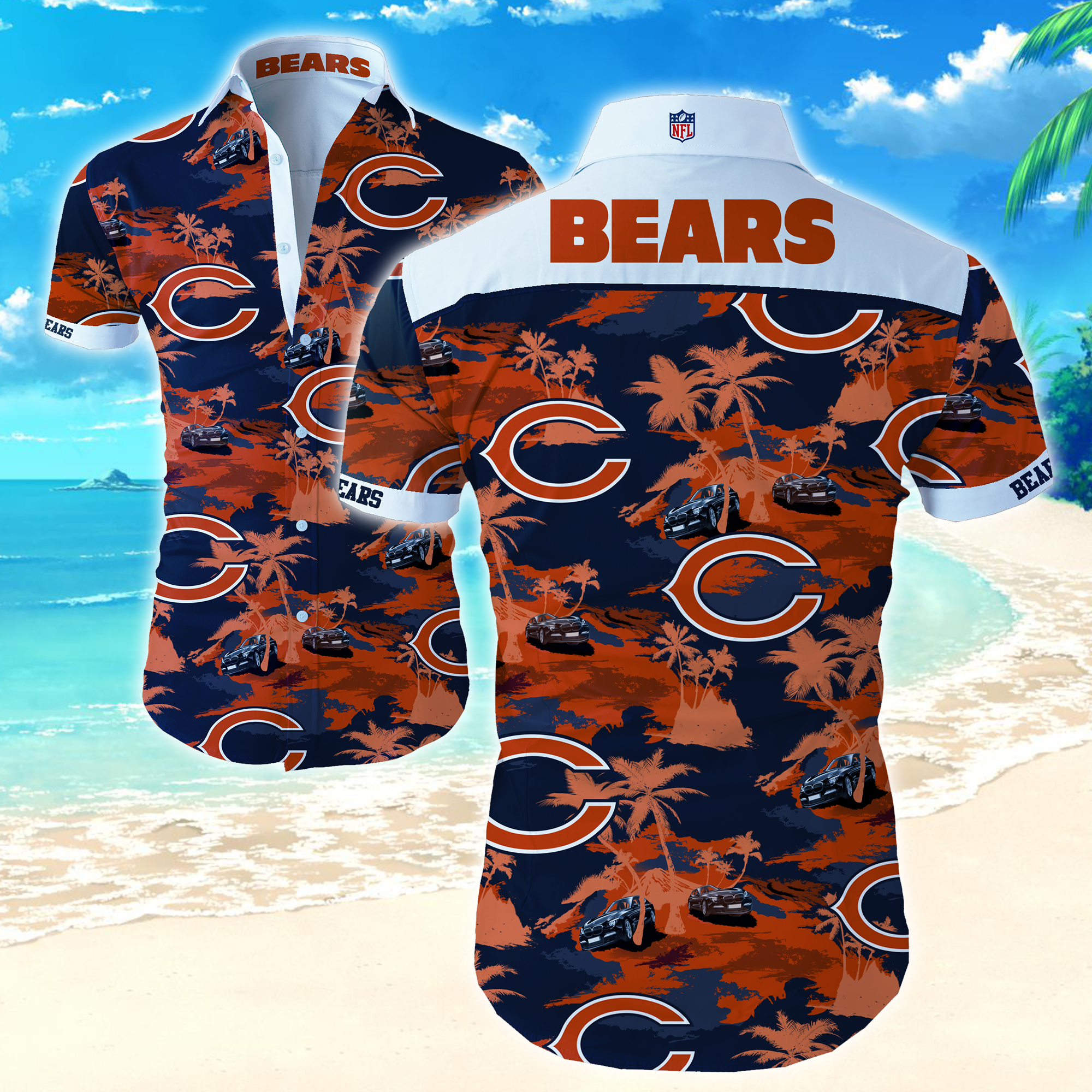 Chicago Bears Hawaiian Shirt Summer Button Up Chicago Bears Hawaiian Shirt Summer Button Up