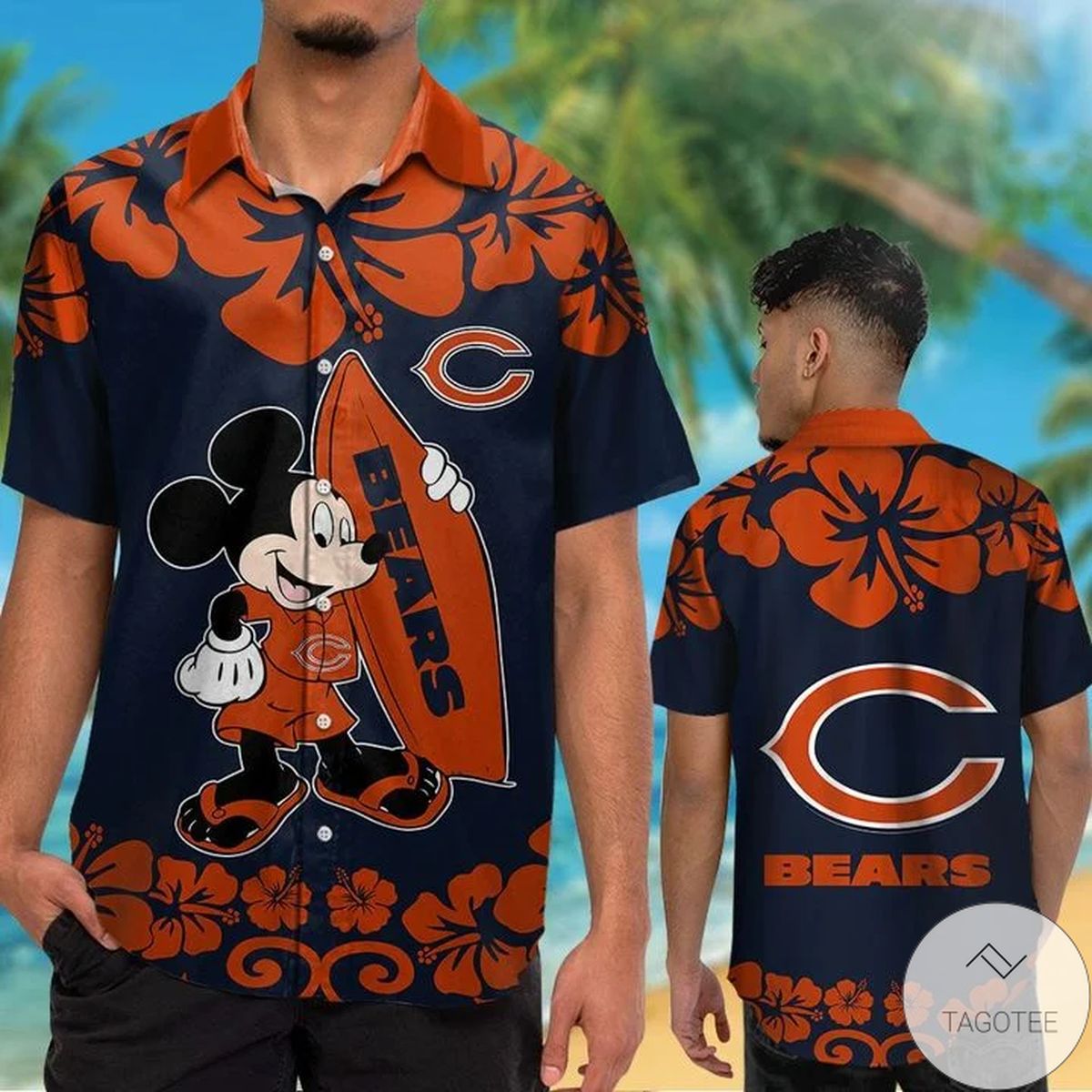 Chicago Bears & Mickey Mouse Hawaiian Shirt Chicago Bears & Mickey Mouse Hawaiian Shirt