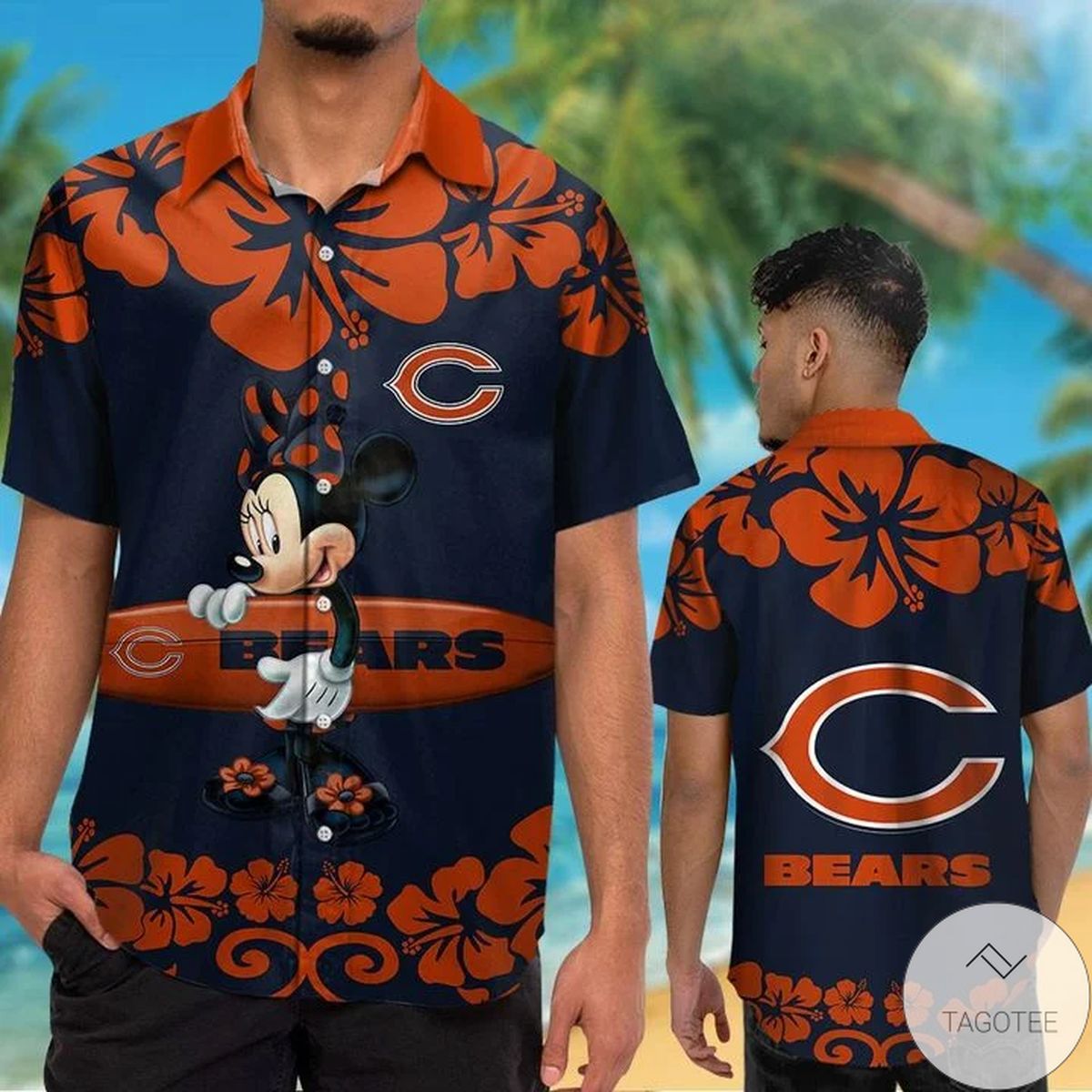 Chicago Bears & Minnie Mouse Hawaiian Shirt Chicago Bears & Minnie Mouse Hawaiian Shirt