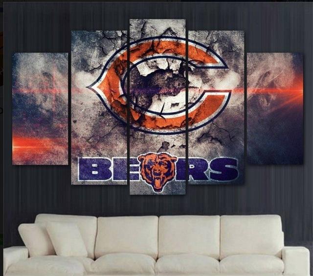Chicago Bears Sports Team- Sport 5 Panel Canvas Art Wall Decor Chicago Bears Sports Team- Sport 5 Panel Canvas Art Wall Decor