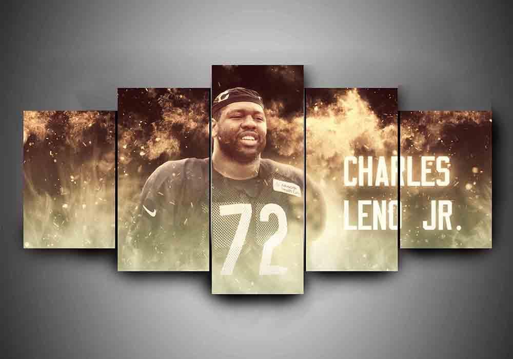 Chicago Bears - Charles Leno - Sport 5 Panel Canvas Art Wall Decor Chicago Bears - Charles Leno - Sport 5 Panel Canvas Art Wall Decor