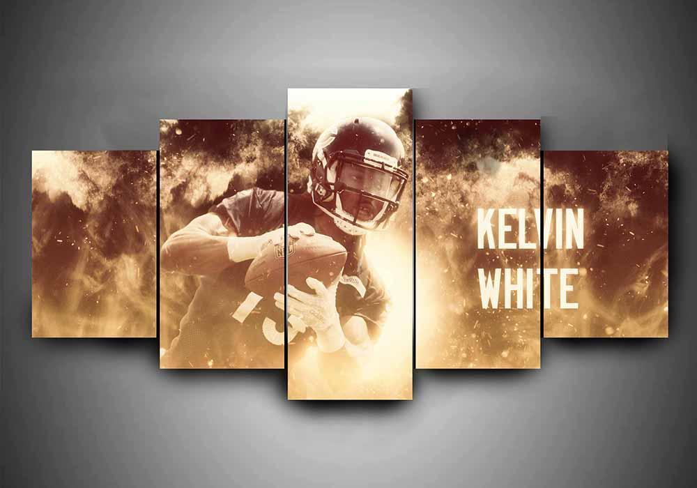 Chicago Bears - Kevin White - Sport 5 Panel Canvas Art Wall Decor Chicago Bears - Kevin White - Sport 5 Panel Canvas Art Wall Decor