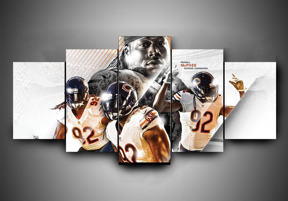 Chicago Bears - Pernell Mcphee - Sport 5 Panel Canvas Art Wall Decor Chicago Bears - Pernell Mcphee - Sport 5 Panel Canvas Art Wall Decor