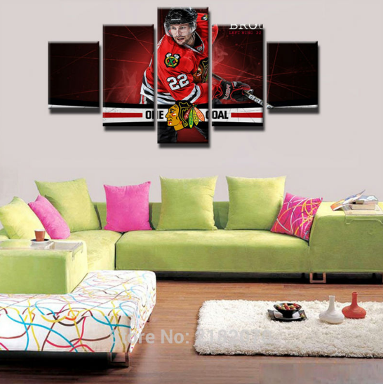 Chicago Blackhawks City Hockey - Sport 5 Panel Canvas Art Wall Decor Chicago Blackhawks City Hockey - Sport 5 Panel Canvas Art Wall Decor