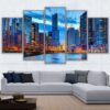 Chicago Buildings 5 - Nature 5 Panel Canvas Art Wall Decor