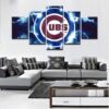 Chicago Cubs Baseball 1 - Sport 5 Panel Canvas Art Wall Decor