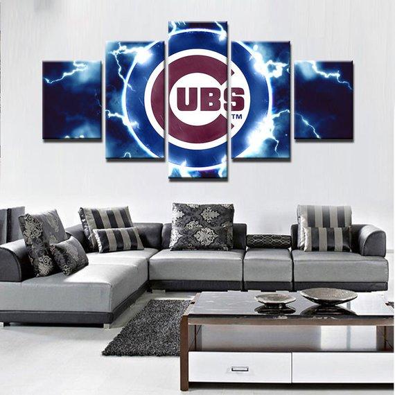 Chicago Cubs Baseball 1 - Sport 5 Panel Canvas Art Wall Decor Chicago Cubs Baseball 1 - Sport 5 Panel Canvas Art Wall Decor