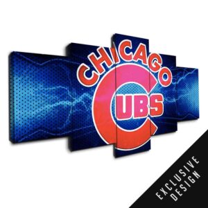 Chicago Cubs Thunderbolt - Sport 5 Panel Canvas Art Wall Decor