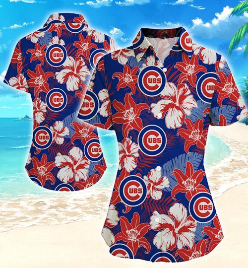 Chicago Cubs Women Hawaiian Shirt Summer Button Up Chicago Cubs Women Hawaiian Shirt Summer Button Up