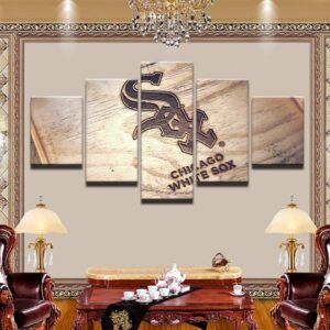 Chicago White Sox Wood Burning - Sport 5 Panel Canvas Art Wall Decor