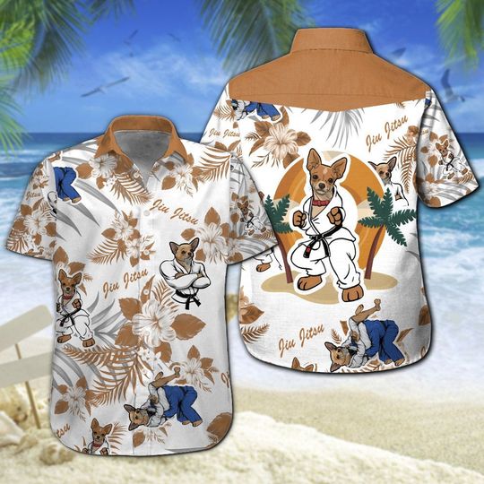 Chihuahua Jiu Jitsu Hawaiian Shirt Summer Button Up Chihuahua Jiu Jitsu Hawaiian Shirt Summer Button Up