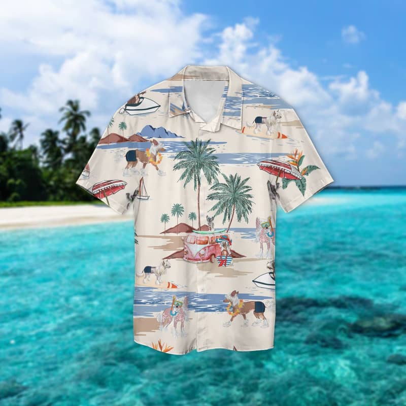 Chinese Crested Dog Beach Hawaiian Shirt Chinese Crested Dog Beach Hawaiian Shirt