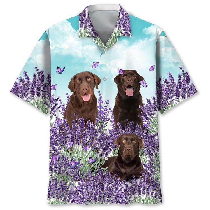Chocolate Labrador Lavender Hawaii Shirt Chocolate Labrador Lavender Hawaii Shirt