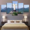 Christ The Redeemer Rio De Janeiro Brazil 01 - Religion 5 Panel Canvas Art Wall Decor