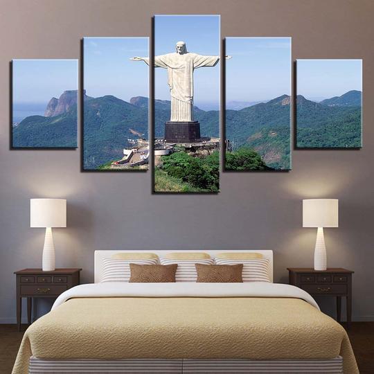 Christ The Redeemer Rio De Janeiro Brazil 01 - Religion 5 Panel Canvas Art Wall Decor Christ The Redeemer Rio De Janeiro Brazil 01 - Religion 5 Panel Canvas Art Wall Decor