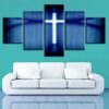 Christian Cross 1 - Religion 5 Panel Canvas Art Wall Decor